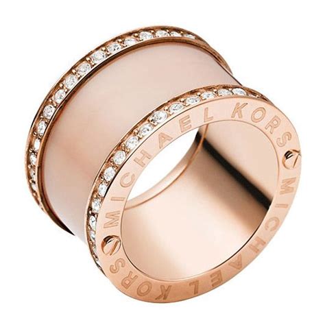 michael kors mkj4332791|Michael Kors Women's Acetate Pave Barrel Ring Rose .